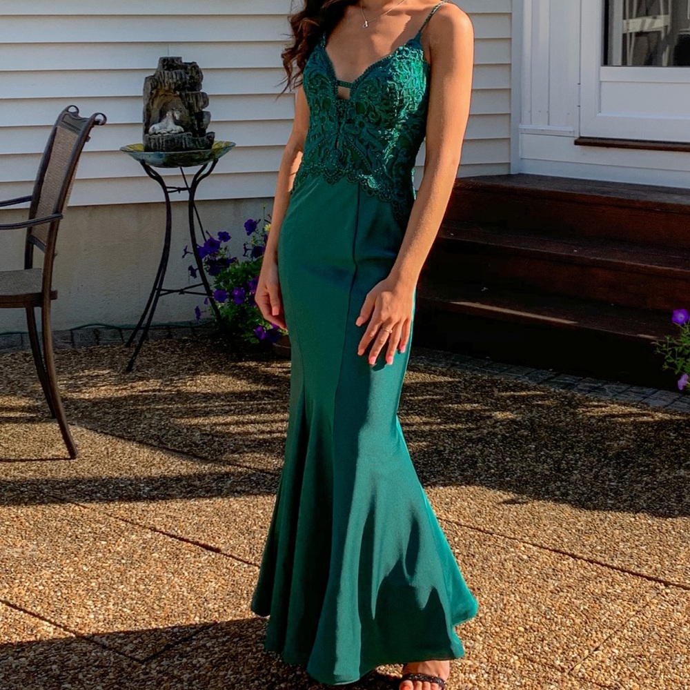 Emerald Green Clarisse Long Prom Dress